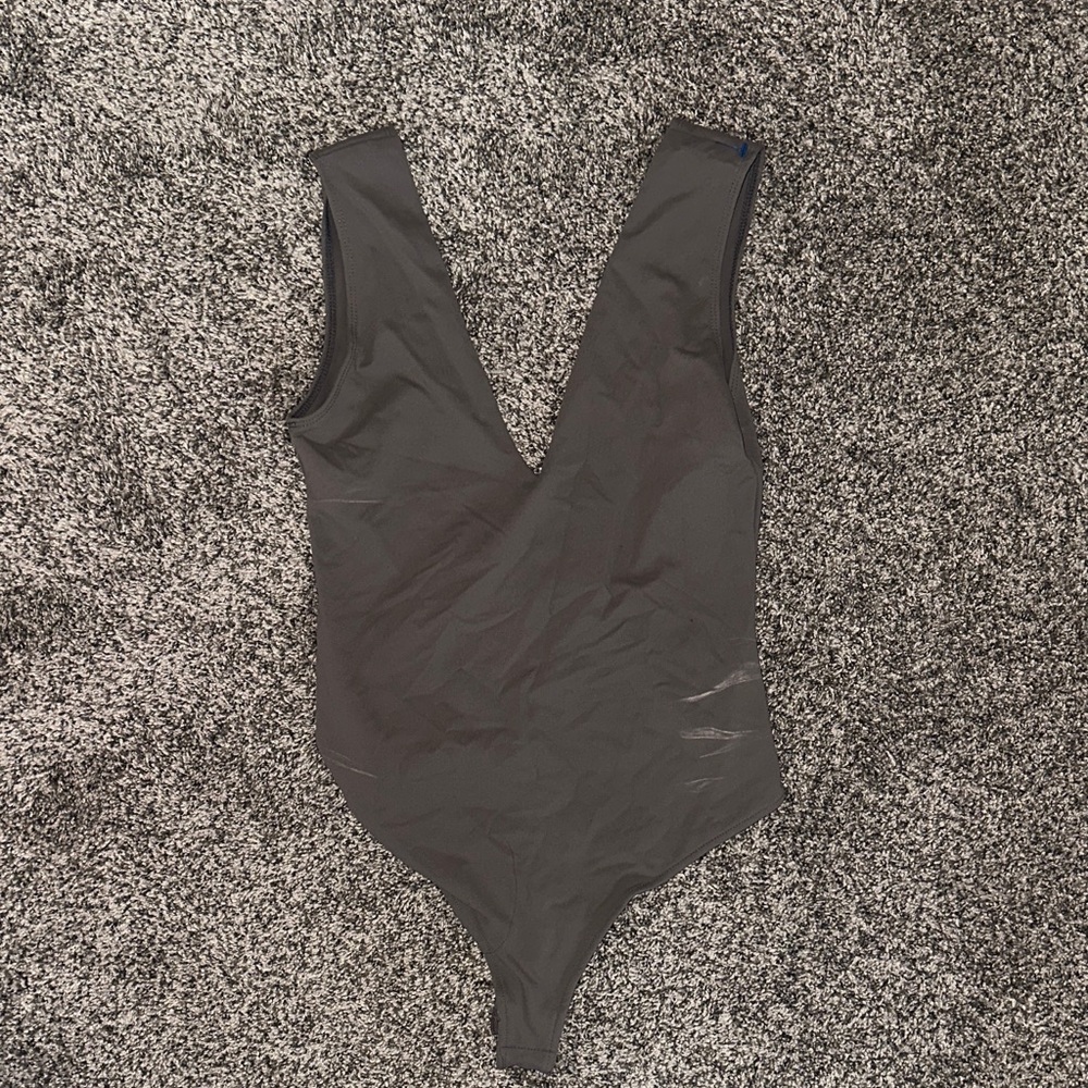 Free People Charcoal Bodysuit